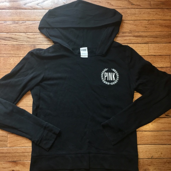 PINK Victoria's Secret Tops - PINK hoodie size medium. Color: black.EUC.